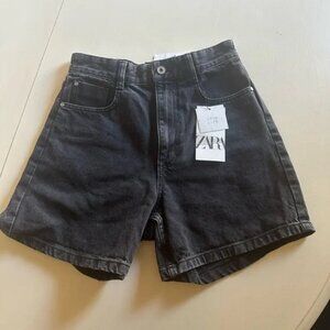 Zara Womens Black Denim Shorts